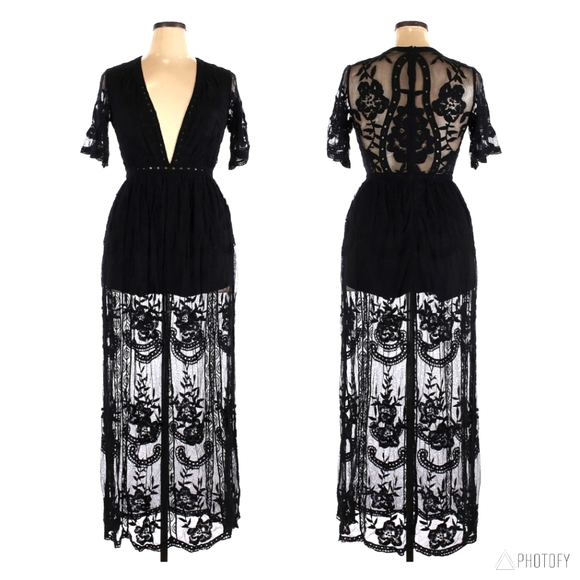 Honey Punch Dresses Honey Punch Love Lace Black Embroidered Floral